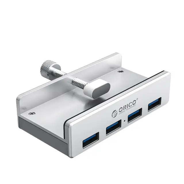 Adattatore Splitter USB Multi 4 porte esterno in alluminio HUB USB 3.0 tipo Clip per accessori per Computer portatili Desktop (MH4PU)