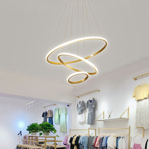 Lámpara Colgante LED Dorada E26 3500K Blanco Cálido, Altura Ajustable, Acero Inoxidable, Ra90 120, Regulable, para Salón - Product Image 3