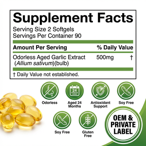 Extracto de Aceite de Ajo Añejado al por Mayor, Cápsulas Blandas de 1000mg para la Salud General y la Inmunidad - Product Image 6