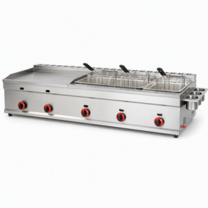<span class=keywords><strong>Plancha</strong></span> de <span class=keywords><strong>Gas</strong></span> de Calidad Premium Personalizada con Triple Freidora Profunda para Equipos de Restaurantes Comerciales Profesionales - Product Image 1