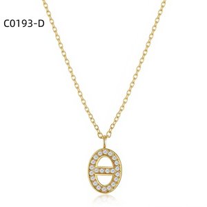 Collar de moda Amy Amy con colgante de letra, chapado en plata, circonia, joyería clásica para mujer, regalo C0193 - Product Image 3