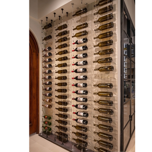 Sistema di cavi galleggianti moderni personalizzati per vino 304 SS con Display a filo a parete cavo espositore per vino - Product Image 1