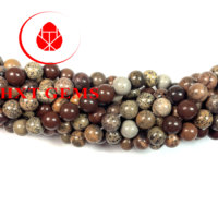 Perles rondes de 6mm en gros de jaspe panaché rouge naturel Perles naturelles