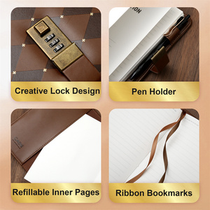 Cagie bán buôn Nhật Ký với khóa bí mật Tạp Chí PU Bìa A5 B6 Nhật Ký cổ điển máy tính xách tay với mật khẩu Bộ quà tặng cho cô gái cậu bé FSC - Product Image 3