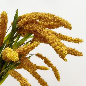 Vente en gros de tiges de millet artificielles jaunes et vertes de haute qualité, 73 cm, pour la décoration d'automne - Product Image 3