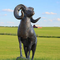 Offre Spéciale statue de chèvre bélier debout en bronze grandeur nature sculpture