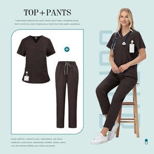Ensemble de blouses d'allaitement respirantes avec logo personnalisé uniformes médicaux en spandex pour hommes et femmes uniformes de travail pour hôpitaux et salons dentaires OEM - Product Image 3