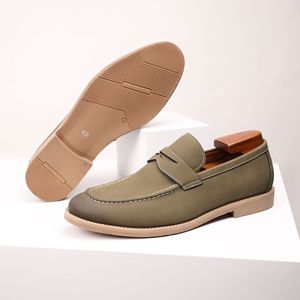 2026 Light Color Men's Casual Leather Shoes British Style Business Genuine Leather Suede Fashion Comfortable Formal Shoes - Product Image 2