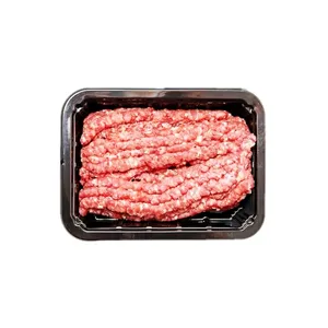 Bandejas plásticas descartáveis personalizadas de qualidade alimentar com selo superior em PP preto e bandeja termoformadora selável para carne