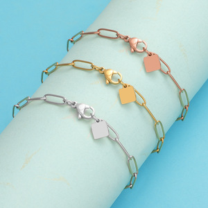 Punk metal <span class=keywords><strong>tobillo</strong></span> personalizado grabado <span class=keywords><strong>en</strong></span> blanco cuadrado colgante <span class=keywords><strong>tobillo</strong></span> verano playa joyería Acero inoxidable mujer <span class=keywords><strong>tobillo</strong></span> <span class=keywords><strong>pulsera</strong></span> - Product Image 2