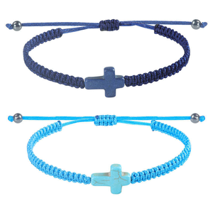 Bracelet en corde tressée à la main réglable, motif croix, pour couple, amitié, foi chrétienne, <span class=keywords><strong>prière</strong></span>, vente chaude - Product Image 3