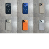 Étui de téléphone à anneau d'aspiration magnétique fin de haute qualité pour iPhone 17 16 Pro Max métal grande fenêtre cadre de lentille étui de téléphone PC dur
