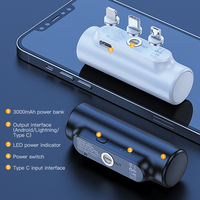 WOLFUN 3 in 1 Power Bank Mini Portabel Magnetik Nirkabel 3000mAh Baterai Li-Polymer dengan Pengisian Cepat untuk iPhone & Android