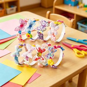 Set de manualidades DIY para diademas, diademas bonitas para niños, pulseras, lazos, cintas, estrellas, flores, recuerdos de fiesta, caja de regalo para proveedores - Product Image 2
