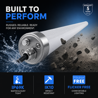 Éclairage LED Tri-proof SHIZI IP69K pour plateformes de gares ferroviaires, tube industriel étanche IK10, vente en gros OEM ODM