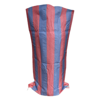 Sacs Tissés PP en Plastique de 50kg, 100kg, 150kg, Sac Blanc avec Rayures Rouges et Bleues, Sac d'Emballage Polyvalent pour l'Agriculture