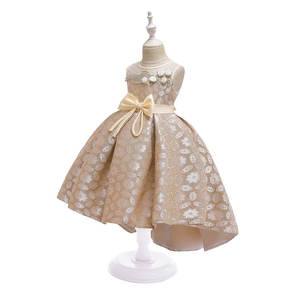 Vestido de niña de las flores de satén con lazo, vestido de princesa para fiesta, vestidos formales para niñas, ropa de noche para bodas - Product Image 3