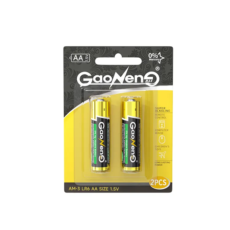 Milieuvriendelijke Batterijen Best Verkopende Duurzame Lr6 1.5V Aa Maat Ce 3 Jaar Geen 5 Alkaline Batterij Blister Kaart/Krimppakket