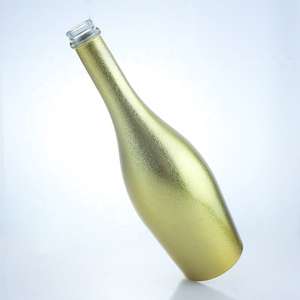 Bouteille <span class=keywords><strong>de</strong></span> spiritueux personnalisée <span class=keywords><strong>de</strong></span> luxe 750 ml à col long en verre avec bouchon en liège, placage or <span class=keywords><strong>haut</strong></span> <span class=keywords><strong>de</strong></span> <span class=keywords><strong>gamme</strong></span> pour brandy, tequila, vodka, <span class=keywords><strong>gin</strong></span> - Product Image 3