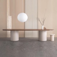 Table à manger rectangulaire en bois massif réglable de style scandinave moderne et luxueux pour restaurant, appartement, hôtel, villa