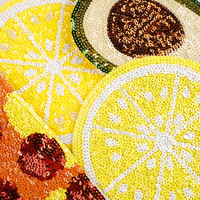 Patch thermocollant à paillettes série Fruits et Aliments : Hamburger, Pastèque, Carotte, Cerise, Citron