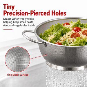 Passoire à mailles fines en acier inoxydable 18/10 pour le lavage, l'égouttage et la préparation des aliments en cuisine - Product Image 2
