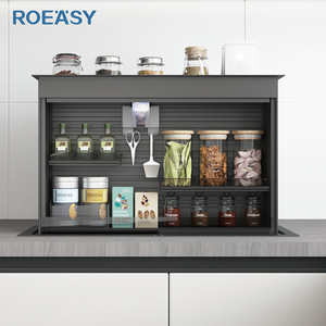 ROEASY Modern <strong>Kitchen</strong> Countertop Hidden Drop-Down Spice Rack Motorized Lift System Acrylic for Condiment Spice <strong>Storage</strong> <strong>Kitchen</strong> - Product Image 4