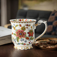 Mug en céramique bleu et blanc français avec cuillère, design moderne, écologique, tasse jetable pour couple, pour hommes et femmes, pour cadeaux