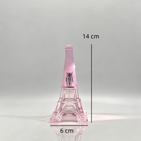 Flacon de parfum compact vintage, anti-fuite, réutilisable, flacon de parfum Tour Eiffel, rose translucide, flacon vide emballé