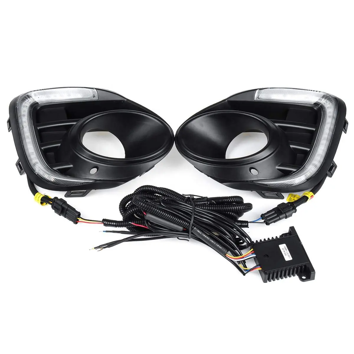 Par de luces diurnas LED para coche Mitsubishi Lancer, accesorios impermeables, ABS, 2016, 2017, 2018, 2019, 12V