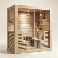 Cabine de sauna modulaire haut de gamme avec finition bois élégante et système de contrôle intelligent pour maisons de luxe et espaces commerciaux