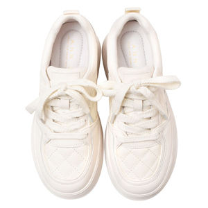 White Leather Platform Sneakers 4cm - Product Image 3