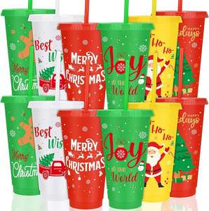 Back to School Theme Eco-Friendly 24oz Reusable Plastic Tumbler <b>Cup</b> with <b>Straw</b> <b>and</b> <b>Lid</b> for Adults - Product Image 1