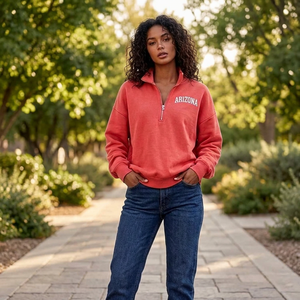 Sweat-shirts en coton de haute qualité, surdimensionnés, avec broderie personnalisée, pour femmes, col montant, vente en gros - Product Image 1