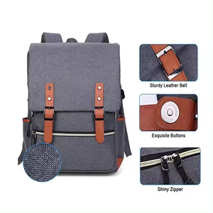 Thời Trang Ba Lô Trường Túi Phong Cách Thực Tế Nữ Ba Lô Trường Túi Bền Grey Polyester Ba Lô - Product Image 3