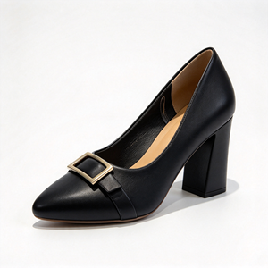 Zapatos planos de mujer Hegedour con punta en pico y hebilla metálica dorada, mocasines sin cordones para mujer con punta en pico. - Product Image 4