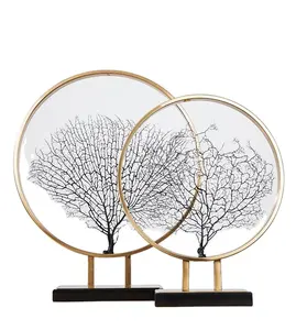 European iron tree model accessories creative home living room study table top decoration