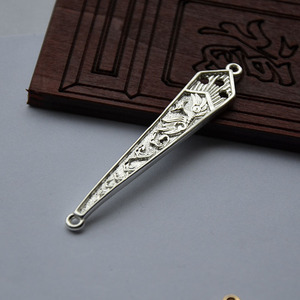 Connecteur en cuivre plaqué pour cheveux, 14x76mm, coupe baguette conique, motif Phénix en relief, pour la fabrication de colliers, accessoires de bijoux DIY - Product Image 4
