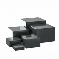 Présentoir noir pour buffet, traiteur, desserts, bijoux, objets de collection – Boîtes acryliques emboîtables en forme de cube avec fonds creux