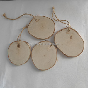 Plaques rondes en bois de bouleau avec corde de suspension pour la décoration de la maison, artisanat, ornements de Noël, vente en gros en provenance de Chine - Product Image 3