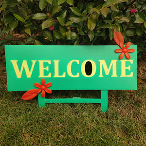 Letrero de Bienvenida para Jardín, Plástico, Rectangular, con Estaca, Decoración para Exteriores, Resistente a la Intemperie, Decoración para el Hogar, Artículo Colgante - Product Image 1