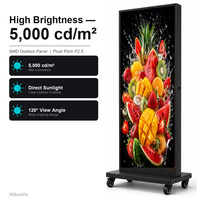 Écran LED portable pliable P2.5 pour affichage extérieur, étanche IP65, économie d'énergie, 120W, application, luminosité 5000 Nits, HDR10 pour la vente au détail