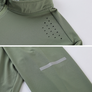 Men's High Quality Long Sleeves T-shirt With Half Zip Sweatshirts Custom Logo Printed <strong>Plus</strong> <strong>Size</strong> Sportswear <strong>Clothing</strong> Wholesale - Product Image 2