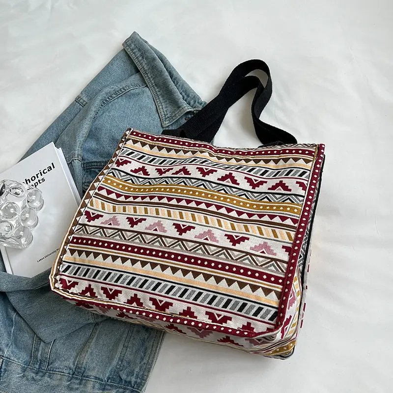Custom Size Logo Print Plain Burlap Jute Tote Bag for Embroidery DIY Art Craft Shopping Bag