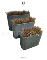 Jardinières rectangulaires en fibre de verre au design nordique unique, sculptées à la main, écologiques, pour la maison, le jardin, l'extérieur et l'intérieur