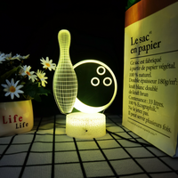 Lampe de chevet LED USB 3D en acrylique personnalisée avec design de basketball, football, volleyball, baseball, cadeau d'activité, lumière de chambre à coucher