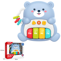 Huanger Preschool Kids Electric Musical Piano Set Toys Plastic Cartoon Animal Educational Keyboard Toys With Music Light