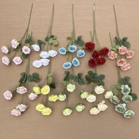 Flores Artificiales de Seda, Rosas de Té de 5 Cabezas, Rosas Parisinas para Decoración de Bodas, Pasillos, Fondos y Paredes; Calidad de Exportación