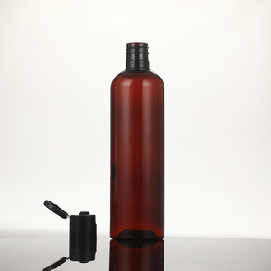 ชุดขวดพลาสติกสีอำพันโปร่งใสสีฟ้าใสพร้อมฝาฟลิปฟล็อปที่ติดฉลาก - Product Image 3