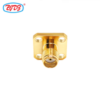 Connecteur coaxial RF SMA femelle à bride pour montage sur panneau PCB, SMA-KF, connecteur SMA femelle à quatre trous en stock